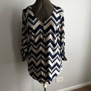 Tacera Chevron Dress Zip Top